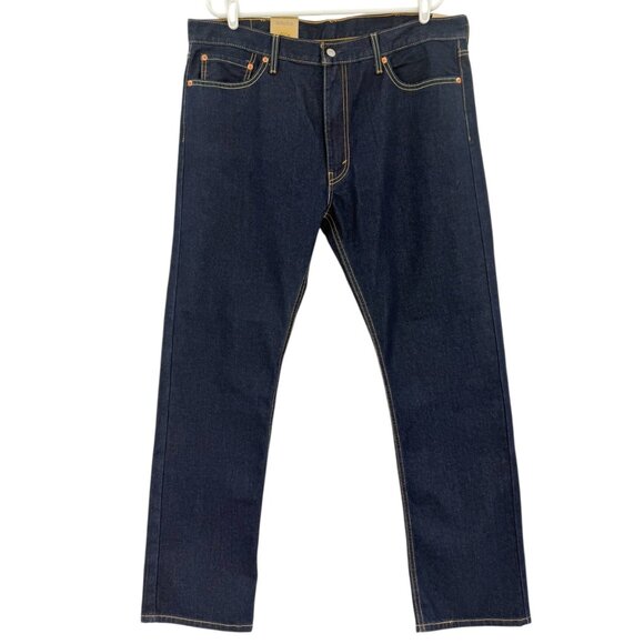 Levis 513 Men's Slim Fit Straight Leg Navy Denim Jeans Size 38x32 Zip Closure NW - Picture 1 of 12